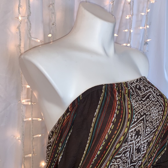 LANE BRYANT ⭐️ Boho Diagonal Striped Strapless Dress - Picture 3 of 10